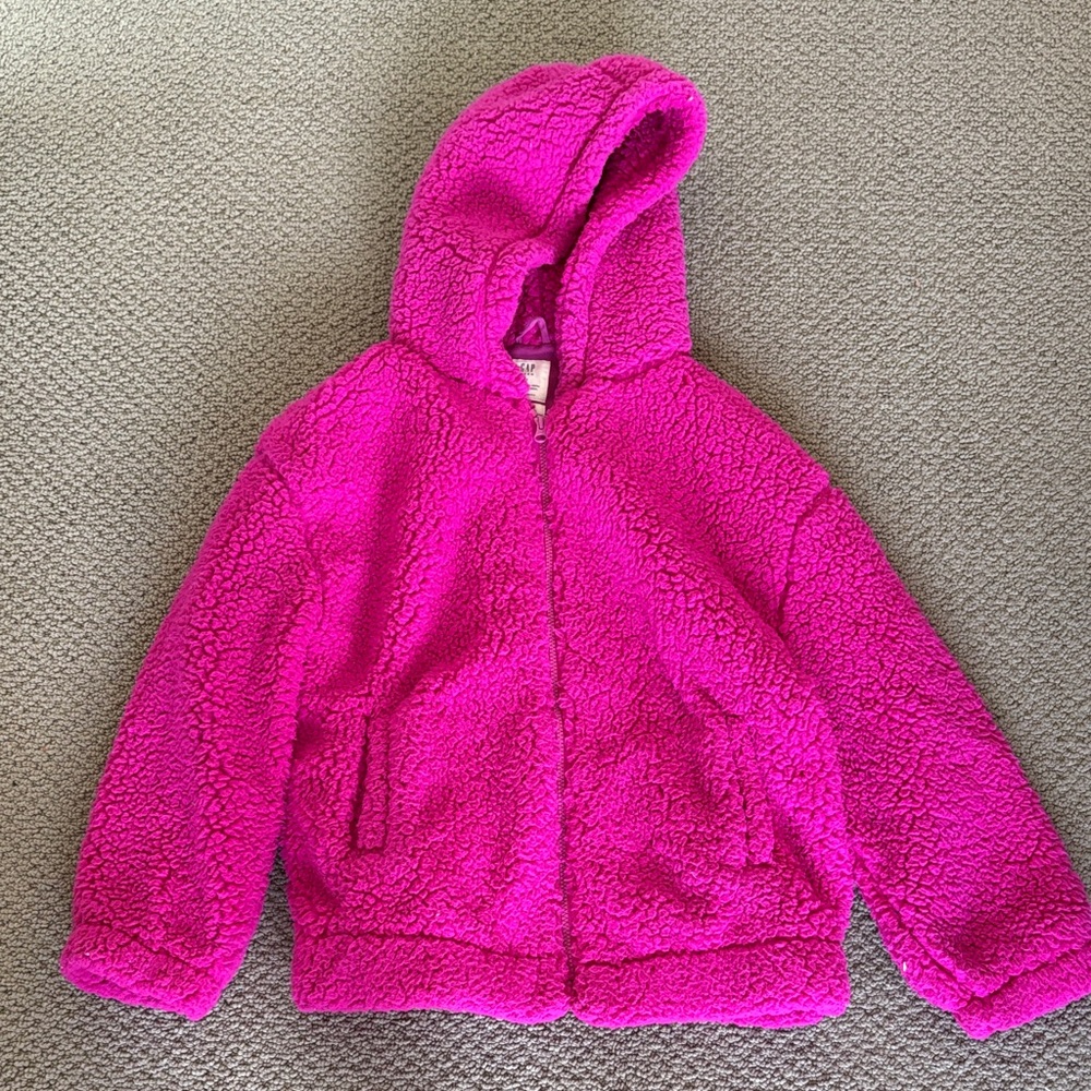 GAP Kids Hot Pink Sherpa Puffer Hoodie
